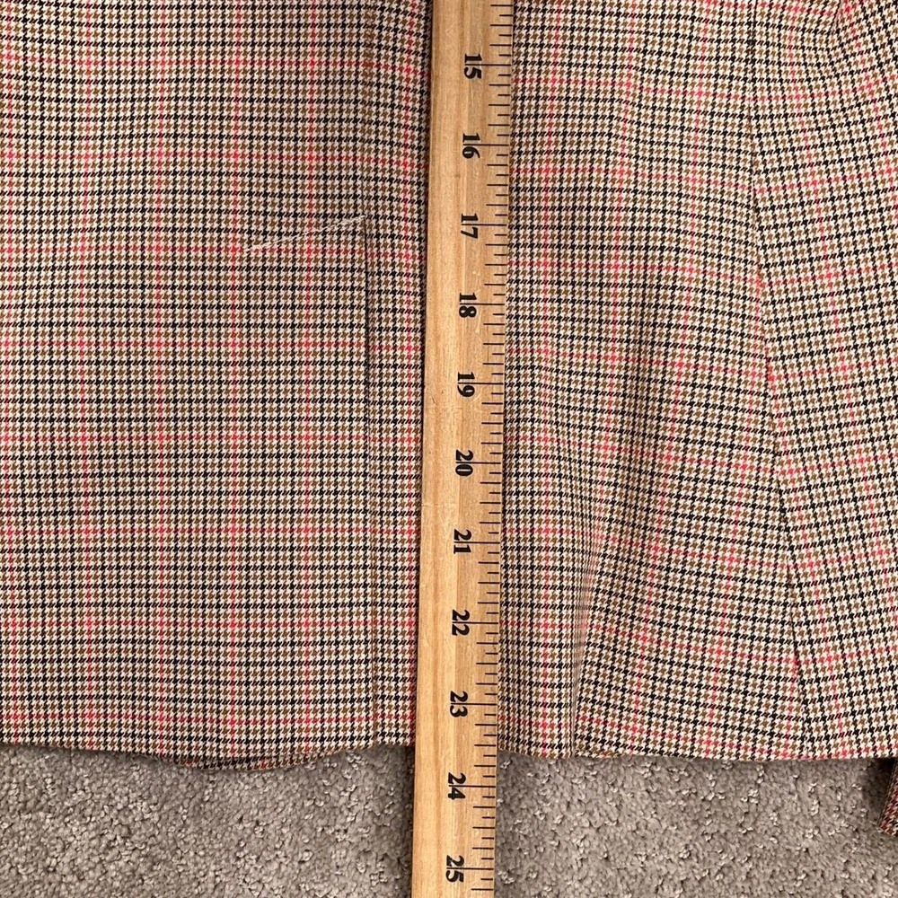 Banana Republic Blazer Womens 2 Tall Brown Plaid Excellent Houndstooth Classic